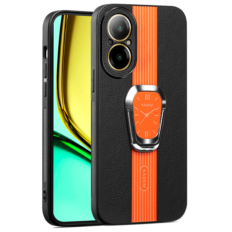 KADEM For Realme C67 4G PU+TPU+Acrylic Phone Cover Kickstand Cell Phone Case KADEM For Realme C67 4G PU+TPU+Acrylic Phone Cover Kickstand Cell Phone Case